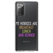 DistinctInk® Clear Shockproof Hybrid Case for Apple iPhone / Samsung Galaxy / Google Pixel - My Hobbies Are Breakfast Lunch & Dinner