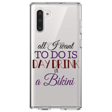 DistinctInk® Clear Shockproof Hybrid Case for Apple iPhone / Samsung Galaxy / Google Pixel - All I Want To Do Is Day Drink in a Bikini