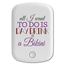 DistinctInk Magnetic Battery Pack, Wireless Portable Charger with USB-C Cable, Compatible with MagSafe iPhone 14 / 13 / 12 Series - All I Want To Do Is Day Drink in a Bikini