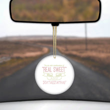 DistinctInk® Hanging Ceramic Christmas Tree Ornament with Gold String - Great Gift / Present - 2 3/4 inch Diameter - Odd Combination Real Sweet & Don't Mess With Me