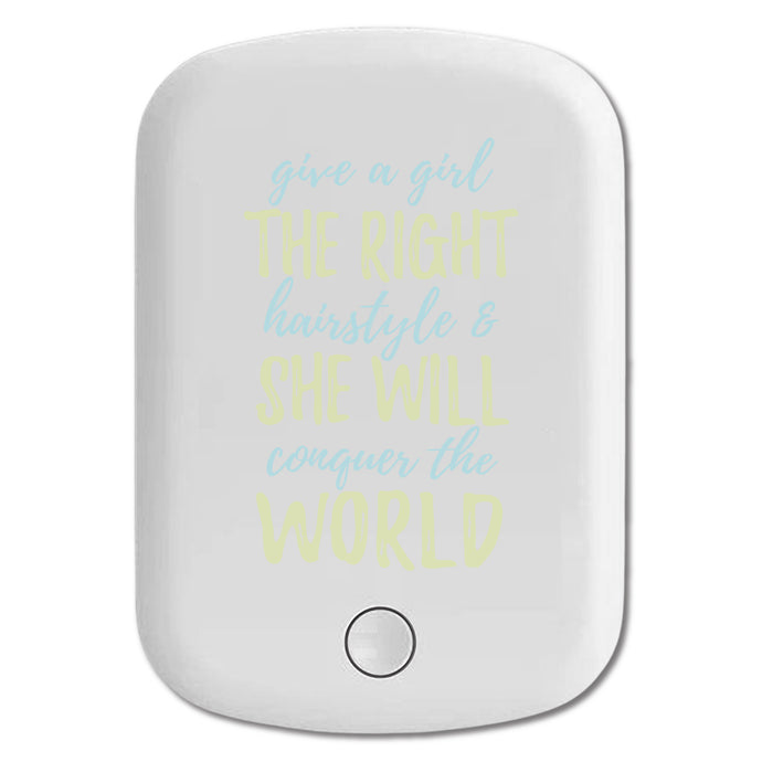 DistinctInk Magnetic Battery Pack, Wireless Portable Charger with USB-C Cable, Compatible with MagSafe iPhone 14 / 13 / 12 Series - Girls With Right Hairstyle Will Conquer the World