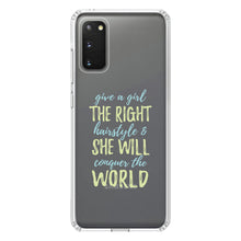 DistinctInk® Clear Shockproof Hybrid Case for Apple iPhone / Samsung Galaxy / Google Pixel - Girls With Right Hairstyle Will Conquer the World