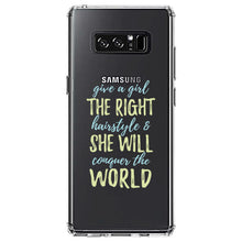 DistinctInk® Clear Shockproof Hybrid Case for Apple iPhone / Samsung Galaxy / Google Pixel - Girls With Right Hairstyle Will Conquer the World