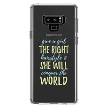 DistinctInk® Clear Shockproof Hybrid Case for Apple iPhone / Samsung Galaxy / Google Pixel - Girls With Right Hairstyle Will Conquer the World