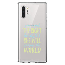 DistinctInk® Clear Shockproof Hybrid Case for Apple iPhone / Samsung Galaxy / Google Pixel - Girls With Right Hairstyle Will Conquer the World