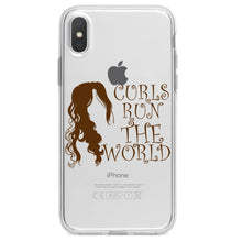 DistinctInk® Clear Shockproof Hybrid Case for Apple iPhone / Samsung Galaxy / Google Pixel - Curls Run the World