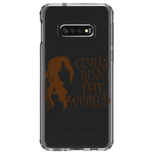 DistinctInk® Clear Shockproof Hybrid Case for Apple iPhone / Samsung Galaxy / Google Pixel - Curls Run the World
