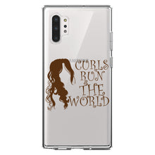 DistinctInk® Clear Shockproof Hybrid Case for Apple iPhone / Samsung Galaxy / Google Pixel - Curls Run the World