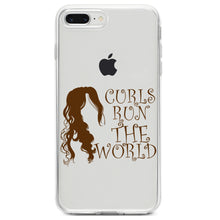DistinctInk® Clear Shockproof Hybrid Case for Apple iPhone / Samsung Galaxy / Google Pixel - Curls Run the World