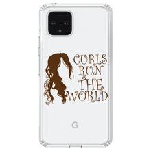 DistinctInk® Clear Shockproof Hybrid Case for Apple iPhone / Samsung Galaxy / Google Pixel - Curls Run the World