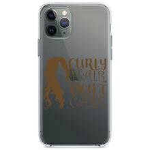 DistinctInk® Clear Shockproof Hybrid Case for Apple iPhone / Samsung Galaxy / Google Pixel - Curly Hair Don't Care