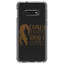 DistinctInk® Clear Shockproof Hybrid Case for Apple iPhone / Samsung Galaxy / Google Pixel - Curly Hair Don't Care