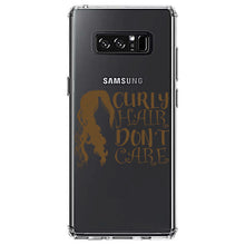 DistinctInk® Clear Shockproof Hybrid Case for Apple iPhone / Samsung Galaxy / Google Pixel - Curly Hair Don't Care