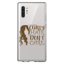 DistinctInk® Clear Shockproof Hybrid Case for Apple iPhone / Samsung Galaxy / Google Pixel - Curly Hair Don't Care
