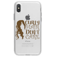DistinctInk® Clear Shockproof Hybrid Case for Apple iPhone / Samsung Galaxy / Google Pixel - Curly Hair Don't Care