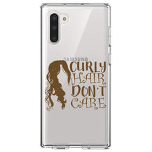 DistinctInk® Clear Shockproof Hybrid Case for Apple iPhone / Samsung Galaxy / Google Pixel - Curly Hair Don't Care