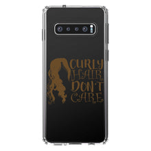 DistinctInk® Clear Shockproof Hybrid Case for Apple iPhone / Samsung Galaxy / Google Pixel - Curly Hair Don't Care