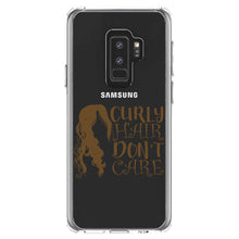 DistinctInk® Clear Shockproof Hybrid Case for Apple iPhone / Samsung Galaxy / Google Pixel - Curly Hair Don't Care