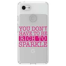DistinctInk® Clear Shockproof Hybrid Case for Apple iPhone / Samsung Galaxy / Google Pixel - You Don't Have to be Rich to Sparkle