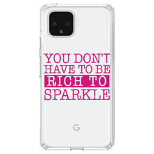 DistinctInk® Clear Shockproof Hybrid Case for Apple iPhone / Samsung Galaxy / Google Pixel - You Don't Have to be Rich to Sparkle