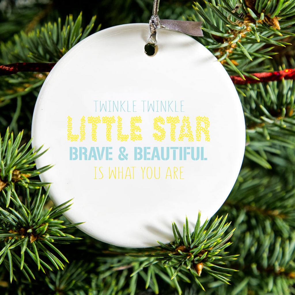 Twinkle Little Star Brave & Beautiful You Are Ceramic Ornament, view 2
