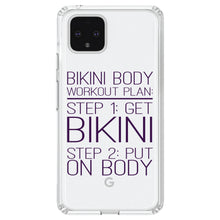 DistinctInk® Clear Shockproof Hybrid Case for Apple iPhone / Samsung Galaxy / Google Pixel - Bikini Body Workout Plan Get Bikini Put On Body