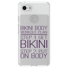 DistinctInk® Clear Shockproof Hybrid Case for Apple iPhone / Samsung Galaxy / Google Pixel - Bikini Body Workout Plan Get Bikini Put On Body