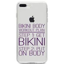 DistinctInk® Clear Shockproof Hybrid Case for Apple iPhone / Samsung Galaxy / Google Pixel - Bikini Body Workout Plan Get Bikini Put On Body