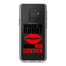 DistinctInk® Clear Shockproof Hybrid Case for Apple iPhone / Samsung Galaxy / Google Pixel - When in Doubt Where Red Lipstick