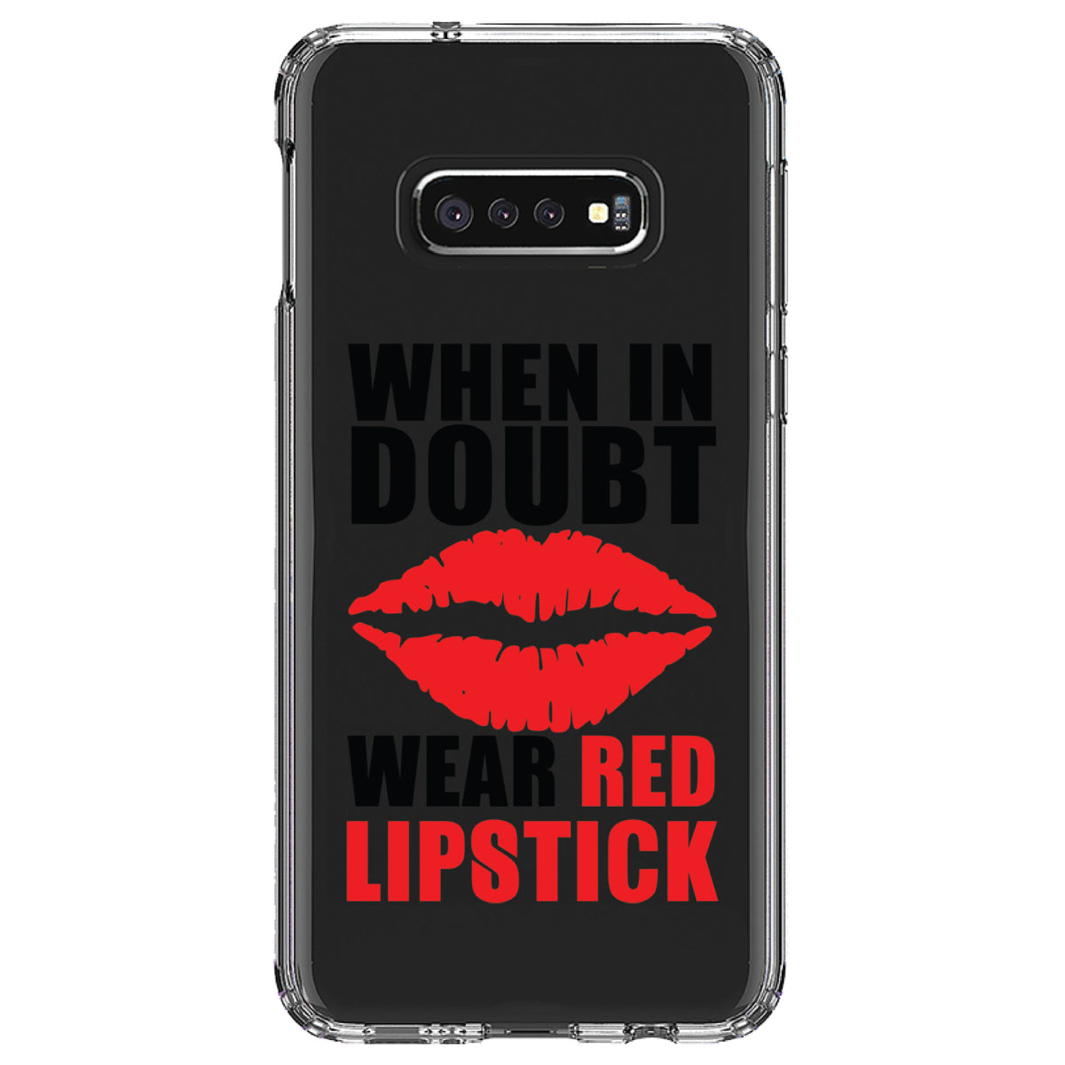 When in Doubt Where Red Lipstick Clear Shockproof iPhone Case, view 18