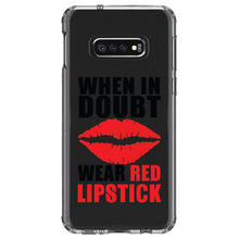 DistinctInk® Clear Shockproof Hybrid Case for Apple iPhone / Samsung Galaxy / Google Pixel - When in Doubt Where Red Lipstick