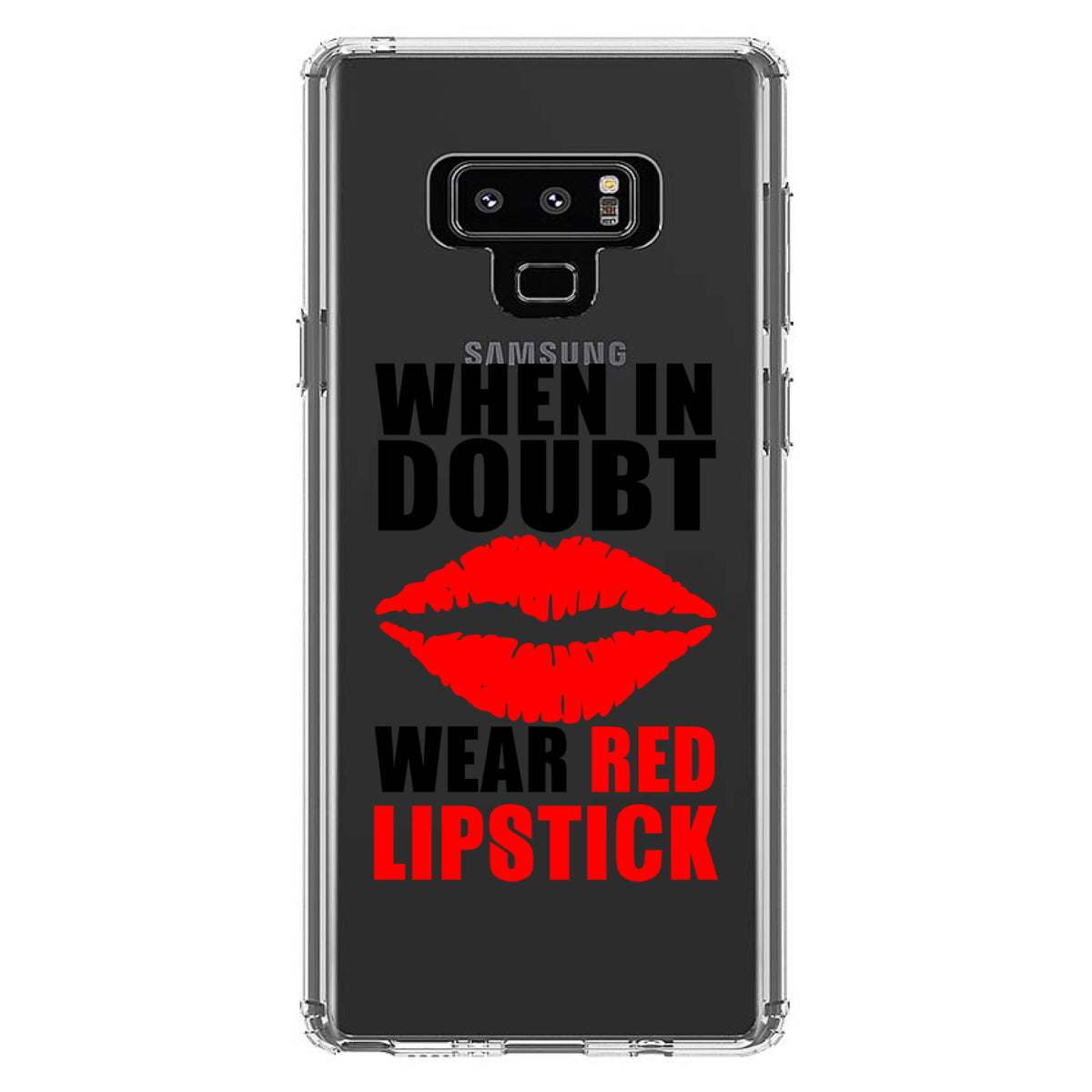 When in Doubt Where Red Lipstick Clear Shockproof iPhone Case, view 11