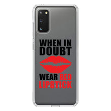 DistinctInk® Clear Shockproof Hybrid Case for Apple iPhone / Samsung Galaxy / Google Pixel - When in Doubt Where Red Lipstick
