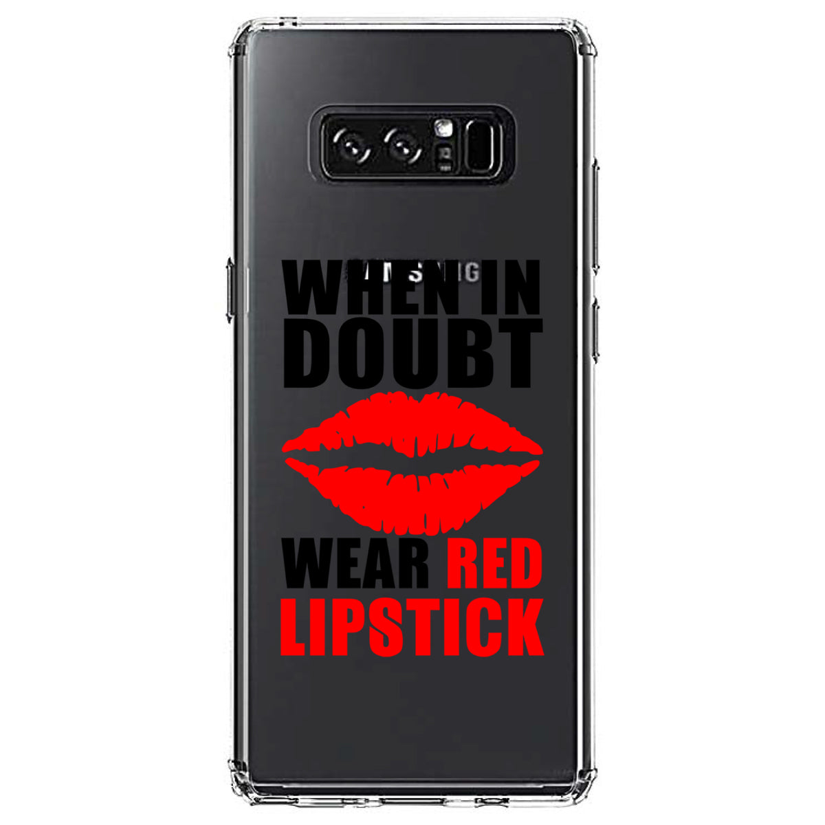 When in Doubt Where Red Lipstick Clear Shockproof iPhone Case, view 12
