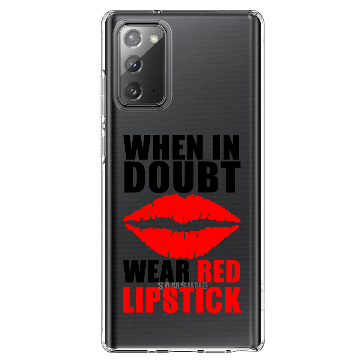 When in Doubt Where Red Lipstick Clear Shockproof iPhone Case, view 8