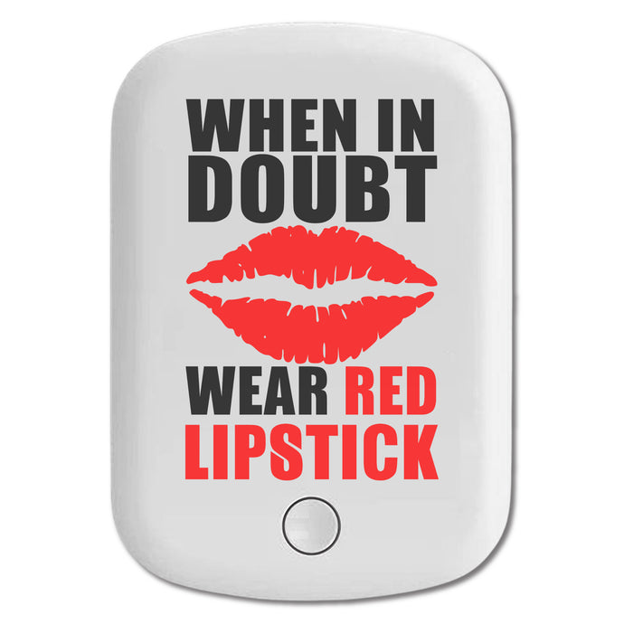 DistinctInk Magnetic Battery Pack, Wireless Portable Charger with USB-C Cable, Compatible with MagSafe iPhone 14 / 13 / 12 Series - When in Doubt Where Red Lipstick