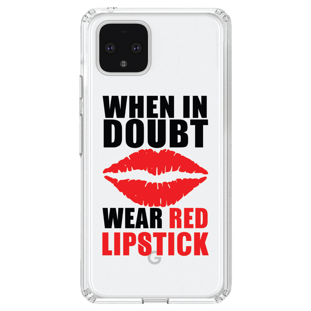 When in Doubt Where Red Lipstick Clear Shockproof iPhone Case, view 24