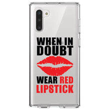 DistinctInk® Clear Shockproof Hybrid Case for Apple iPhone / Samsung Galaxy / Google Pixel - When in Doubt Where Red Lipstick