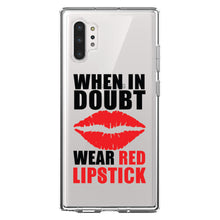 DistinctInk® Clear Shockproof Hybrid Case for Apple iPhone / Samsung Galaxy / Google Pixel - When in Doubt Where Red Lipstick