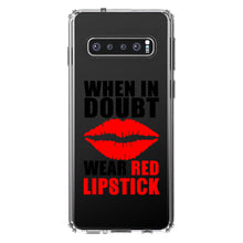 DistinctInk® Clear Shockproof Hybrid Case for Apple iPhone / Samsung Galaxy / Google Pixel - When in Doubt Where Red Lipstick