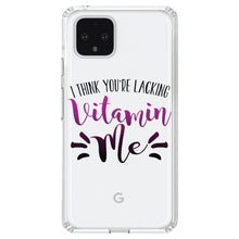 DistinctInk® Clear Shockproof Hybrid Case for Apple iPhone / Samsung Galaxy / Google Pixel - I Think You're Lacking Vitamin Me