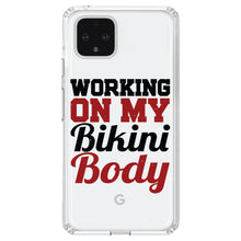 DistinctInk® Clear Shockproof Hybrid Case for Apple iPhone / Samsung Galaxy / Google Pixel - Working On My Bikini Body
