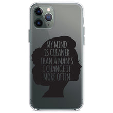 DistinctInk® Clear Shockproof Hybrid Case for Apple iPhone / Samsung Galaxy / Google Pixel - My Mind is Cleaner Than a Man's I Change It