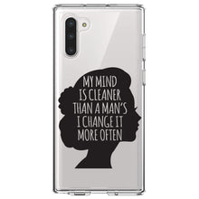 DistinctInk® Clear Shockproof Hybrid Case for Apple iPhone / Samsung Galaxy / Google Pixel - My Mind is Cleaner Than a Man's I Change It