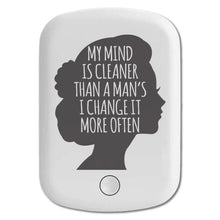 DistinctInk Magnetic Battery Pack, Wireless Portable Charger with USB-C Cable, Compatible with MagSafe iPhone 14 / 13 / 12 Series - My Mind is Cleaner Than a Man's I Change It