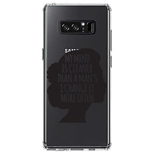 DistinctInk® Clear Shockproof Hybrid Case for Apple iPhone / Samsung Galaxy / Google Pixel - My Mind is Cleaner Than a Man's I Change It