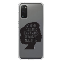 DistinctInk® Clear Shockproof Hybrid Case for Apple iPhone / Samsung Galaxy / Google Pixel - My Mind is Cleaner Than a Man's I Change It