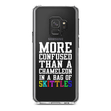 DistinctInk® Clear Shockproof Hybrid Case for Apple iPhone / Samsung Galaxy / Google Pixel - More Confused than Chameleon in Skittles