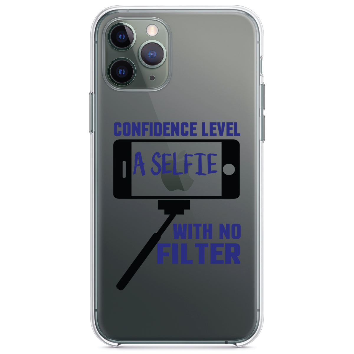 Confidence Level Selfie with No Filter Clear Shockproof iPhone Case