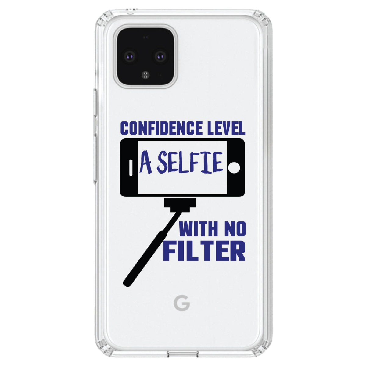 Confidence Level Selfie with No Filter Clear Shockproof iPhone Case, view 23